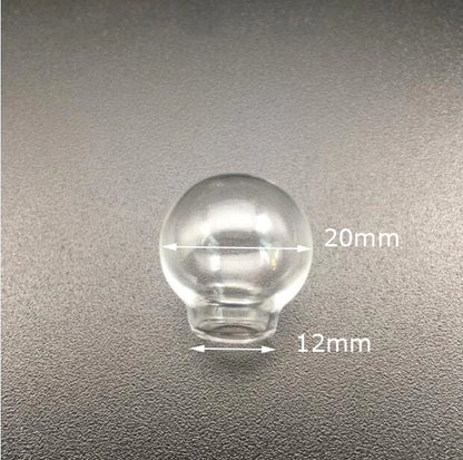 3sets 20*12mm transparent round ball hollow glass globes orbs base tray jewelry necklace vial pendant DIY wishing bottles