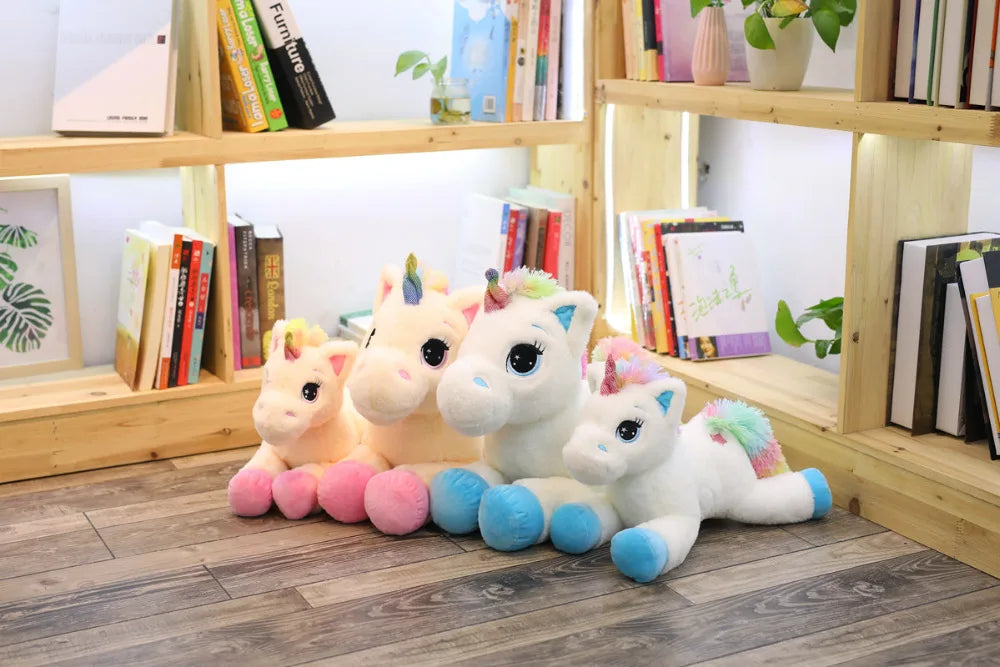 40cm 60cm 80cm Rainbow Unicorn Plush Toys Kawaii Kids Toys Stuffed Cartoon Animal Baby Doll Children Christmas Birthday Gift