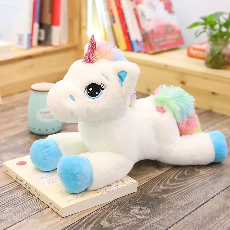 40cm 60cm 80cm Rainbow Unicorn Plush Toys Kawaii Kids Toys Stuffed Cartoon Animal Baby Doll Children Christmas Birthday Gift