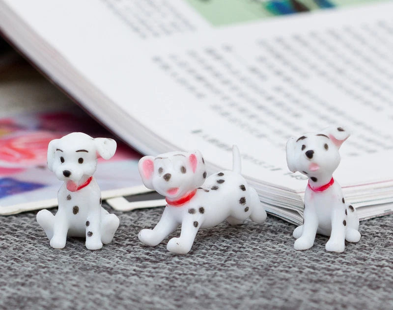 6 Pcs/Set Cute Cartoon Spotty Dog Mini Action Figure Toys PVC Animal Dogs Model Lovely Landscape Decoration