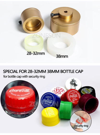 ZONESUN Bottle Capping Machine Wearable electric sealing bottles Cap tightener Capper Screwing 10-50mm