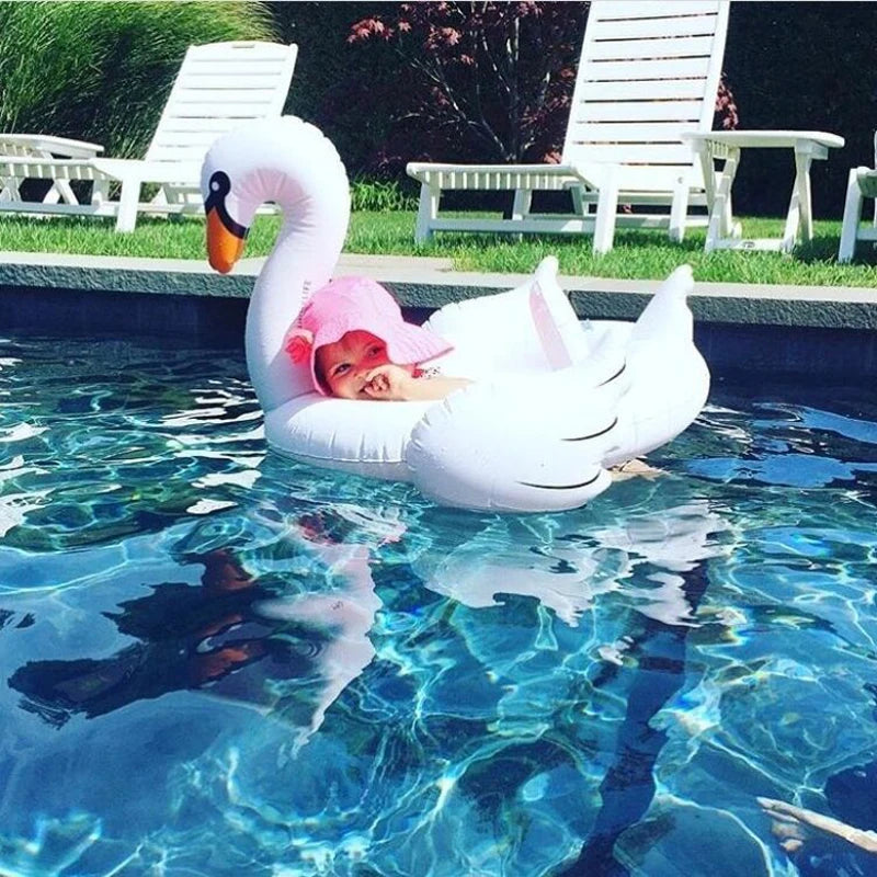 Inflatable Flamingo Pool Rafts Ride on Goose Summer Toys Kids Fun Swimming Water Beach Party Pool Game Toy Dmuchany Flaming Rose