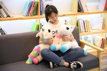 40cm 60cm 80cm Rainbow Unicorn Plush Toys Kawaii Kids Toys Stuffed Cartoon Animal Baby Doll Children Christmas Birthday Gift