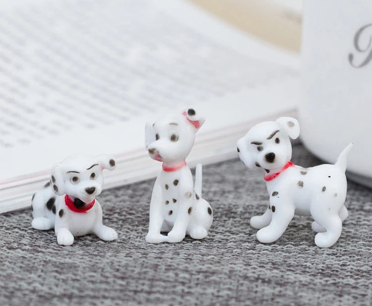 6 Pcs/Set Cute Cartoon Spotty Dog Mini Action Figure Toys PVC Animal Dogs Model Lovely Landscape Decoration