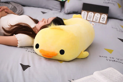 Stuffed Down Cotton Lying Duck Cute Yellow Duck Plush Toys for Soft Pillow Cushion Nice Christmas Gift