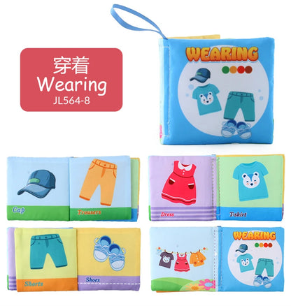 0-12 Months Baby Cloth Book Fruits Animals Cognize Puzzle Book Infant Kids Early Learning Educational Fabric Books Toys игрушк