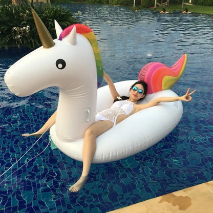 For Adult Pool 60 Inches Giant Inflatable Rose Gold Flamingo Swan Ride-on Summer Toys Swimming Pool Games Water Mattress Floats