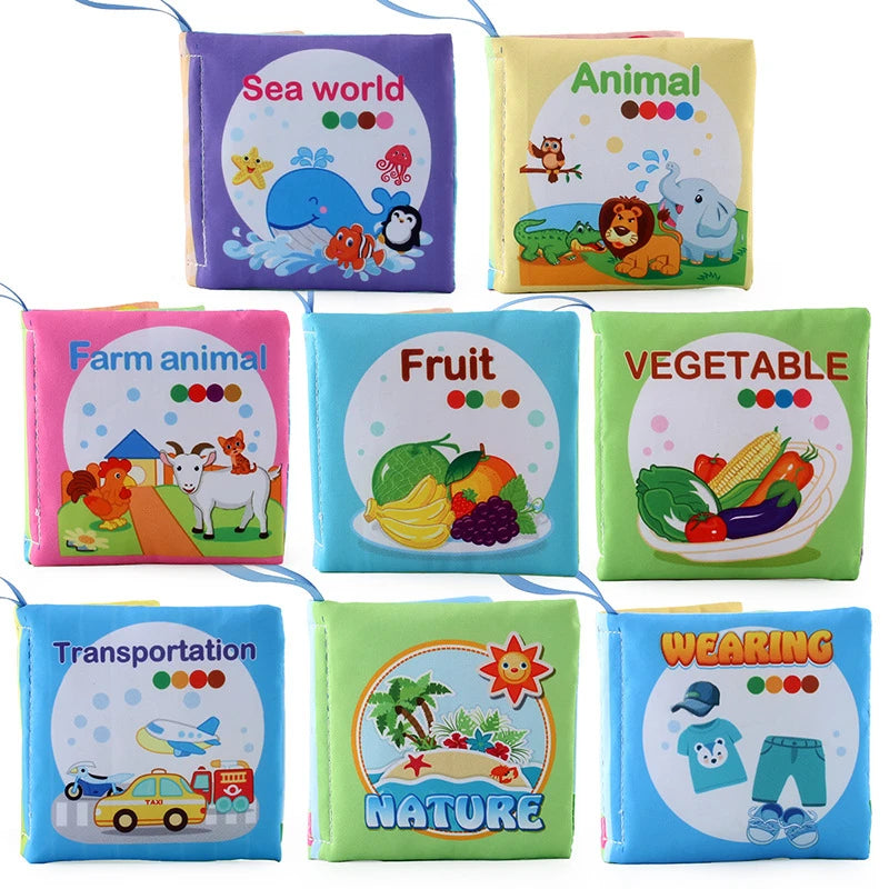 0-12 Months Baby Cloth Book Fruits Animals Cognize Puzzle Book Infant Kids Early Learning Educational Fabric Books Toys игрушк