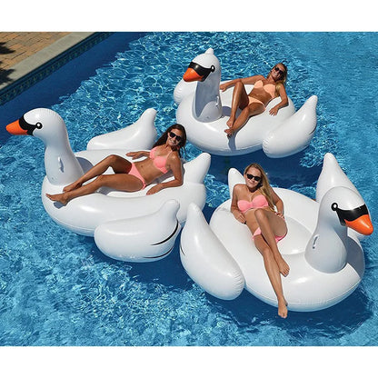 For Adult Pool 60 Inches Giant Inflatable Rose Gold Flamingo Swan Ride-on Summer Toys Swimming Pool Games Water Mattress Floats