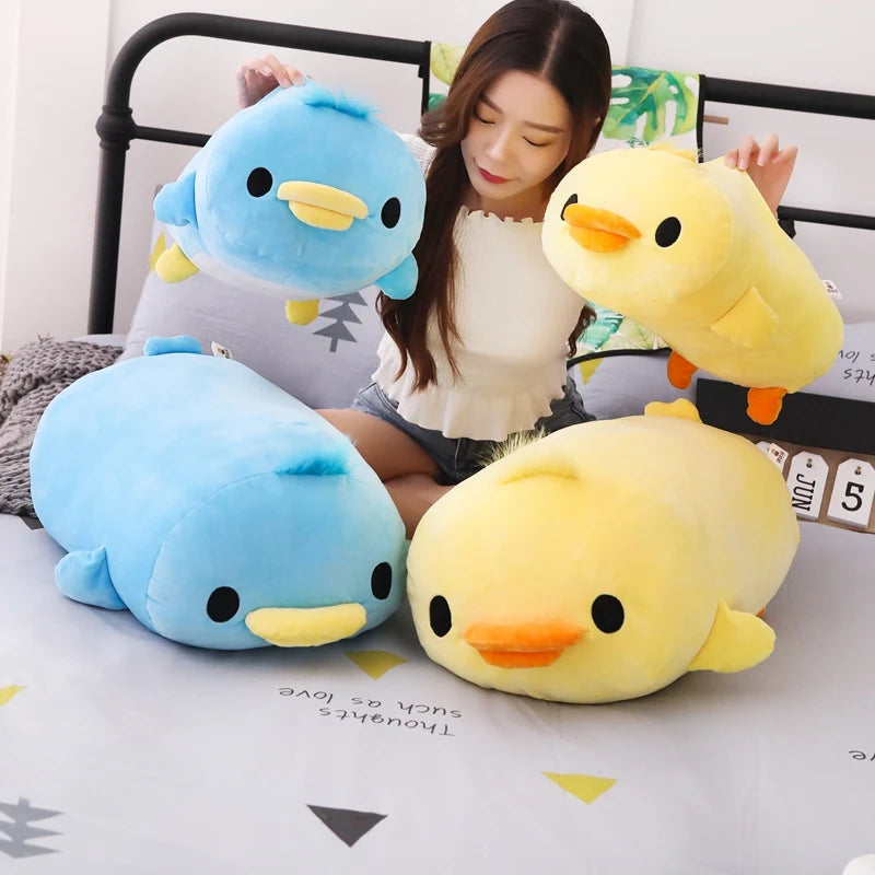 Stuffed Down Cotton Lying Duck Cute Yellow Duck Plush Toys for Soft Pillow Cushion Nice Christmas Gift