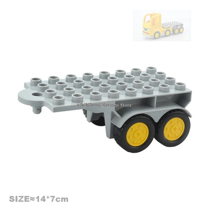 Traffic Big Building Blocks Vehicle Accessories Compatible Bricks Transportation Inserting Car Model Assembly Education Kid Toys