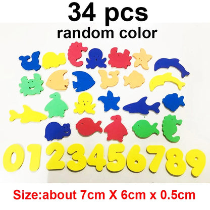 Alphanumeric Letter Bathroom Toys Bathtub Soft EVA Kids Baby Early Education Learning Foam DIY Sticker Puzzle Bubble Water Toys