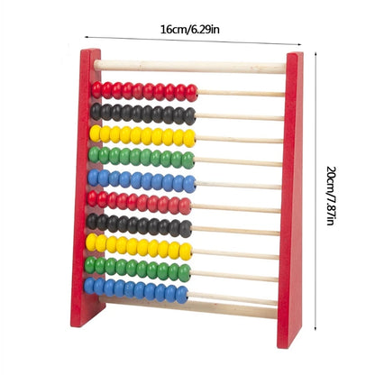 Wooden Abacus 10-row Colorful Beads Counting Kid Maths Learning educational toy