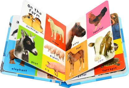 First 100 Animals Words Book for Kids Early Education Hardcover Board Book Baby Learning English Picture Books Montessori Toys