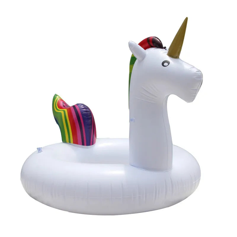 Summer Ring Tool Free Pump Gift  Inflatable Ride-ons Life Buoy Unicorn Bath Water Toy Pool Rafts For Children &amp; Adult Swimming