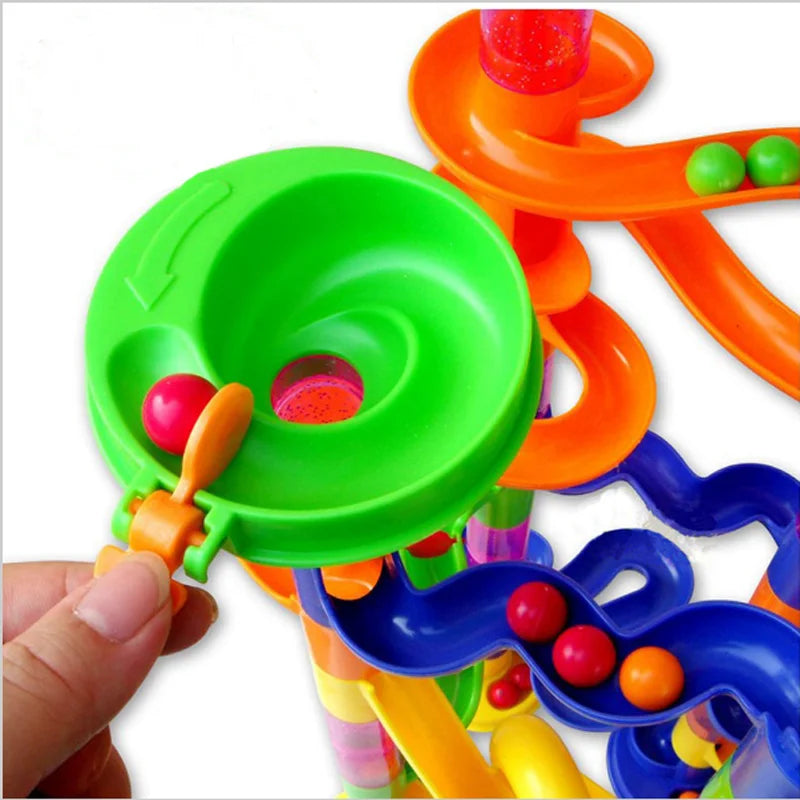 DIY Maze Balls Track Building Blocks Toys For Children Construction Marble Race Run Pipeline Block Educational Toy Game