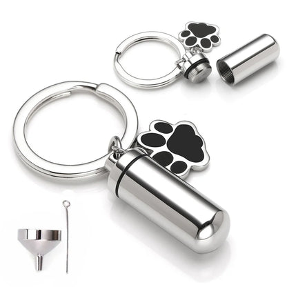 Cylinder Key chain with Dog Paw Print