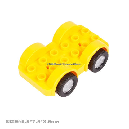 Traffic Big Building Blocks Vehicle Accessories Compatible Bricks Transportation Inserting Car Model Assembly Education Kid Toys