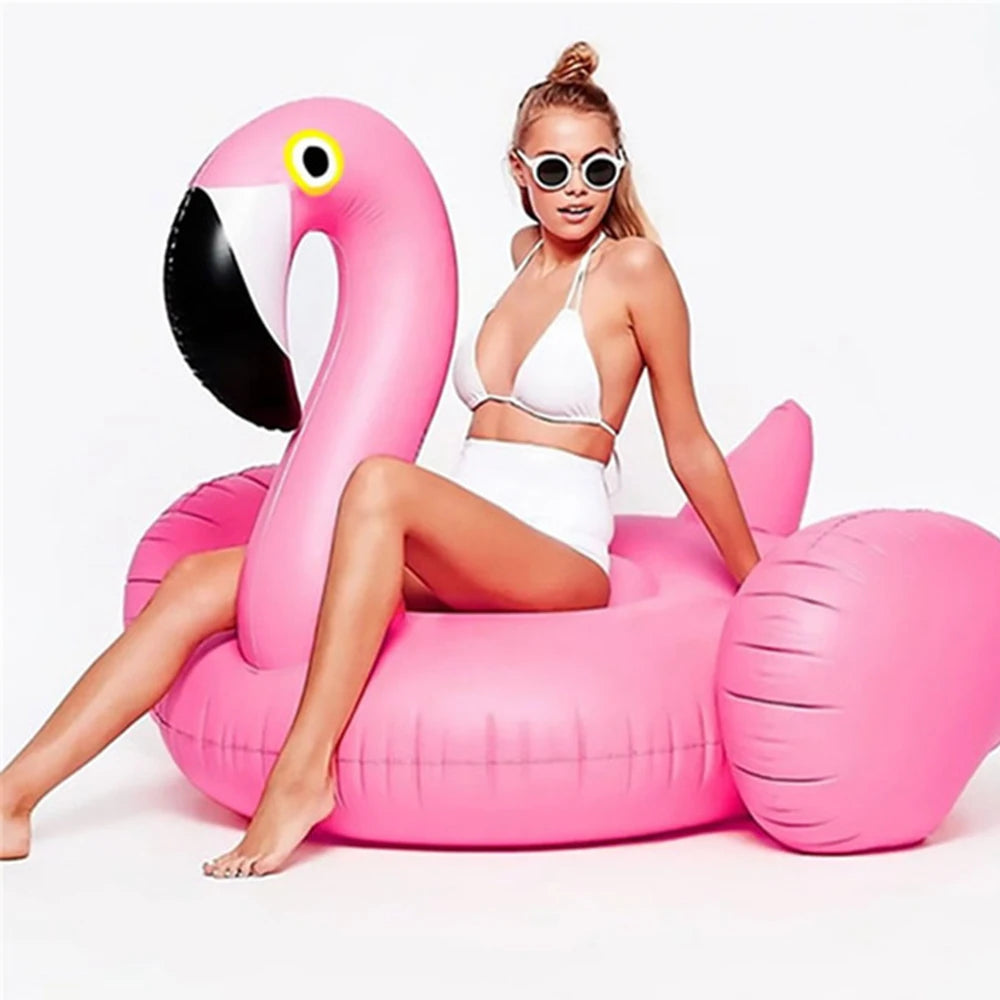 Inflatable Flamingo Swimming float Pool Float Pink Ride-On Swimming Ring Adults Children Water Holiday Party Toys Piscina