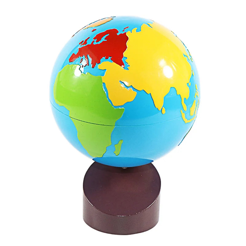 Montessori Geography Materials Globe of World Parts/ Continents Preschool Early Educational Equipment Kids Culture Learning Toys