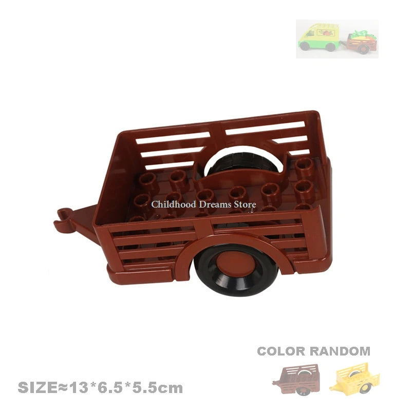 Traffic Big Building Blocks Vehicle Accessories Compatible Bricks Transportation Inserting Car Model Assembly Education Kid Toys