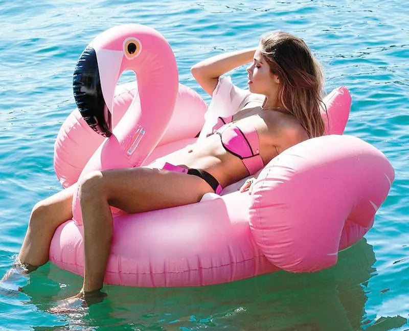 Inflatable Flamingo Swimming float Pool Float Pink Ride-On Swimming Ring Adults Children Water Holiday Party Toys Piscina