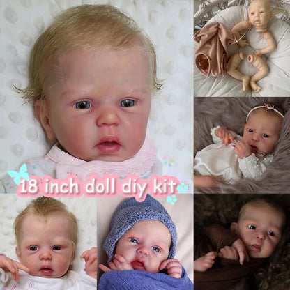 18Inch Reborn Mindy Awake Kit Open Eyes Reborn Baby Doll Kit Unpainted Reborn Kit Blank Parts Lifelike Kit Drop Shipping