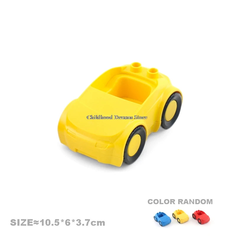 Traffic Big Building Blocks Vehicle Accessories Compatible Bricks Transportation Inserting Car Model Assembly Education Kid Toys