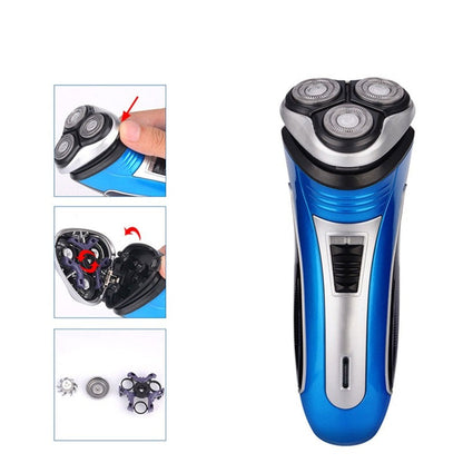 Electric Hair Beard Trimmer USB Rechargeable Shaver 3D Floating Heads