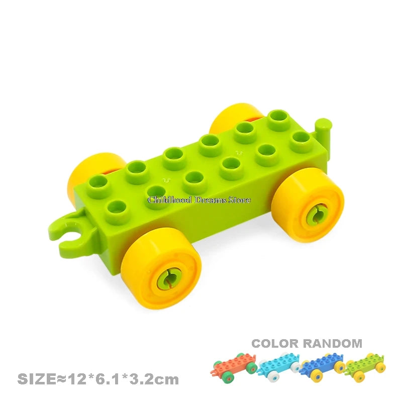 Traffic Big Building Blocks Vehicle Accessories Compatible Bricks Transportation Inserting Car Model Assembly Education Kid Toys