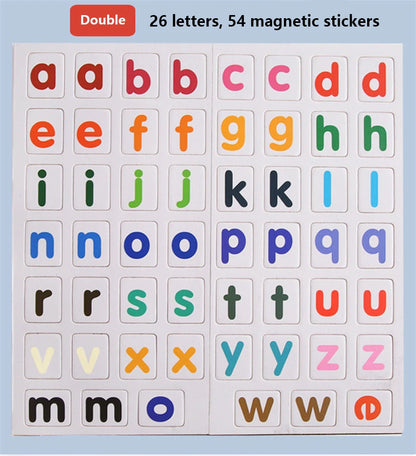 Wooden Magnetic Book Word Spelling Games English 26 Letters Cards Alphabet Early Educational Puzzle Montessori Kids Toy Gifts