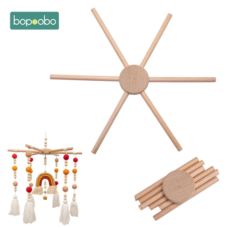 1Set Mobile Baby Hanger Baby Mobile Crib Hanger Frame Mobile DIY Crafts Frame Mobile Holder Wood Newborn Toy Children&