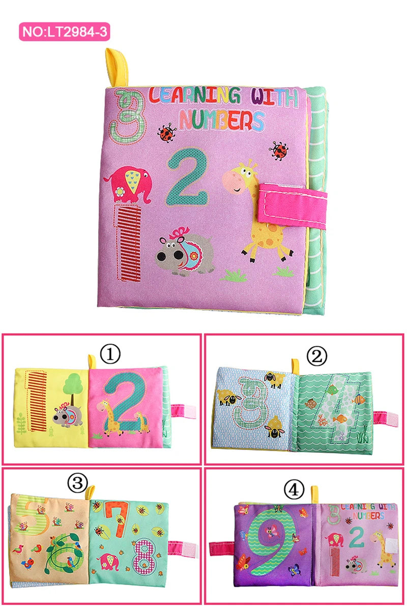 0-12 Months Baby Cloth Book Fruits Animals Cognize Puzzle Book Infant Kids Early Learning Educational Fabric Books Toys игрушк