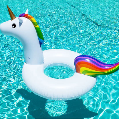 Summer Ring Tool Free Pump Gift  Inflatable Ride-ons Life Buoy Unicorn Bath Water Toy Pool Rafts For Children &amp; Adult Swimming