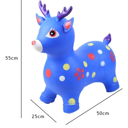 Children can sit inflatable jumping horse children&