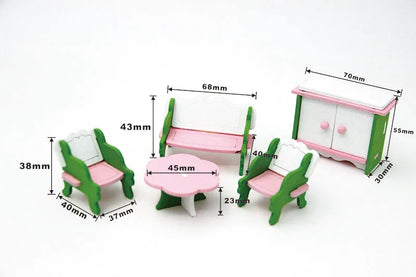 1:12 Dollhouse Miniature Furniture Wooden Creative Bathroom Bedroom Restaurant For Kids Action Figure Doll House Decoration Doll