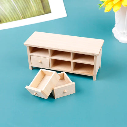 1:12 Dollhouse Miniature Wooden Wall Cupboard Storage Cabinet TV Cabinet Lockers Double Door Wardrobe Furniture Toys Accessories