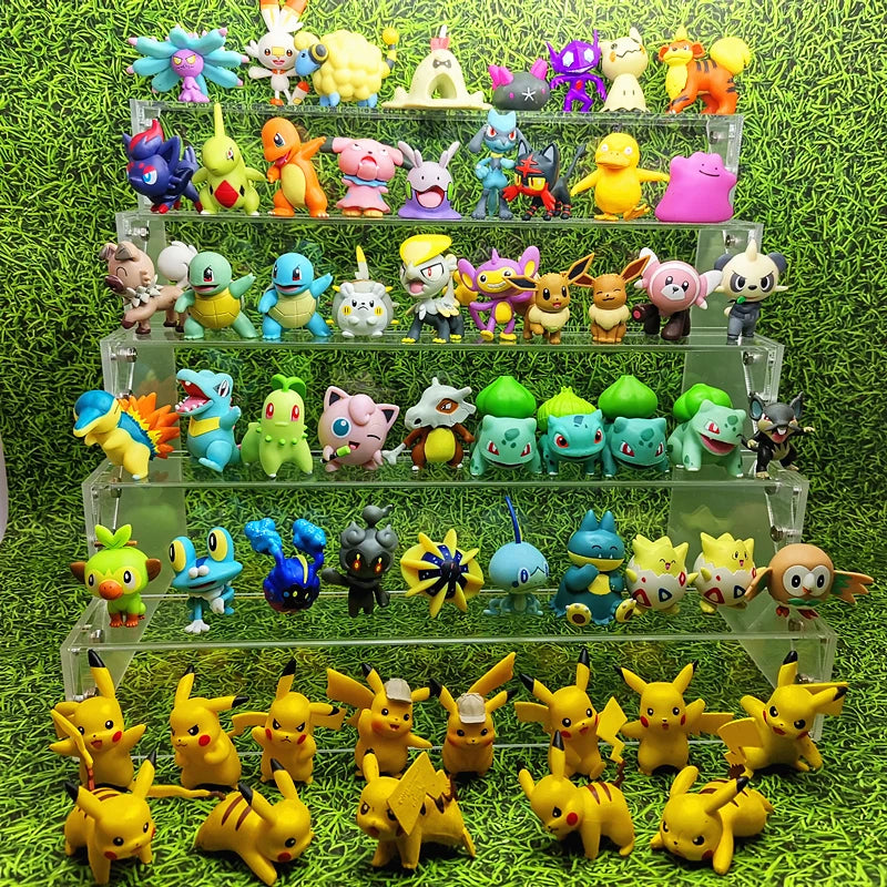 Genuine Pokemon 4cm Mew Cubone Snorlax Eevee Totodile Larvitar Jigglypuff Anime Action Figure Toys  Dolls Child Birthday Gift