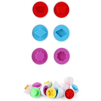 6PCS Montessori Learning Education Math Toys Smart Eggs 3D Puzzle Game For Children Popular Toys Jigsaw Mixed Shape Tools