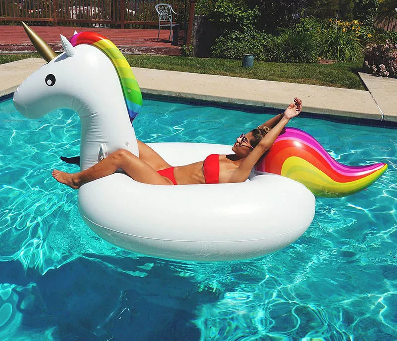 For Adult Pool 60 Inches Giant Inflatable Rose Gold Flamingo Swan Ride-on Summer Toys Swimming Pool Games Water Mattress Floats