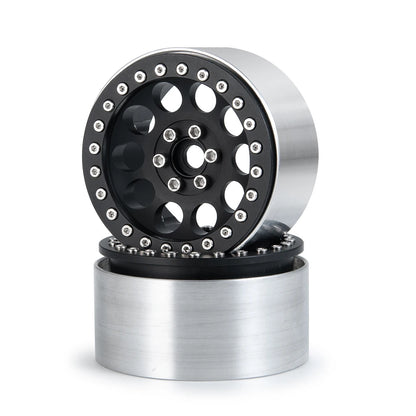 YEAHRUN 2/4pcs Metal Beadlock 2.2 inch Wheel Rims Hubs for Axial Wraith 90048 RR10 TRX-4 1/10 RC Crawler Car Upgrade Parts