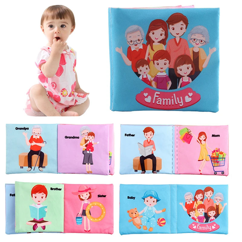 0-12 Months Baby Cloth Book Fruits Animals Cognize Puzzle Book Infant Kids Early Learning Educational Fabric Books Toys игрушк