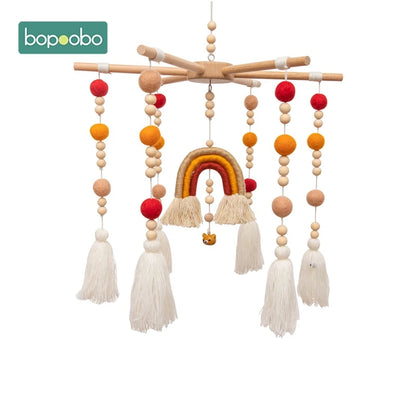 1Set Mobile Baby Hanger Baby Mobile Crib Hanger Frame Mobile DIY Crafts Frame Mobile Holder Wood Newborn Toy Children&