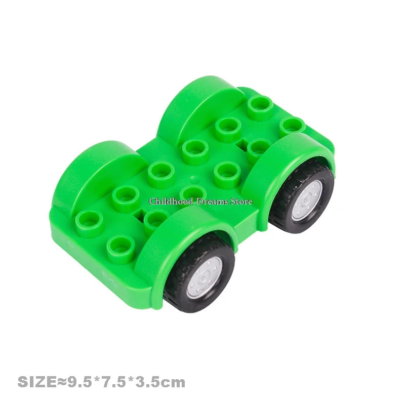 Traffic Big Building Blocks Vehicle Accessories Compatible Bricks Transportation Inserting Car Model Assembly Education Kid Toys