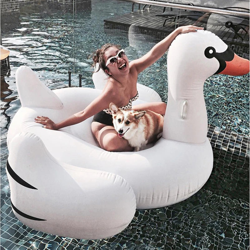 Inflatable Flamingo Swimming float Pool Float Pink Ride-On Swimming Ring Adults Children Water Holiday Party Toys Piscina