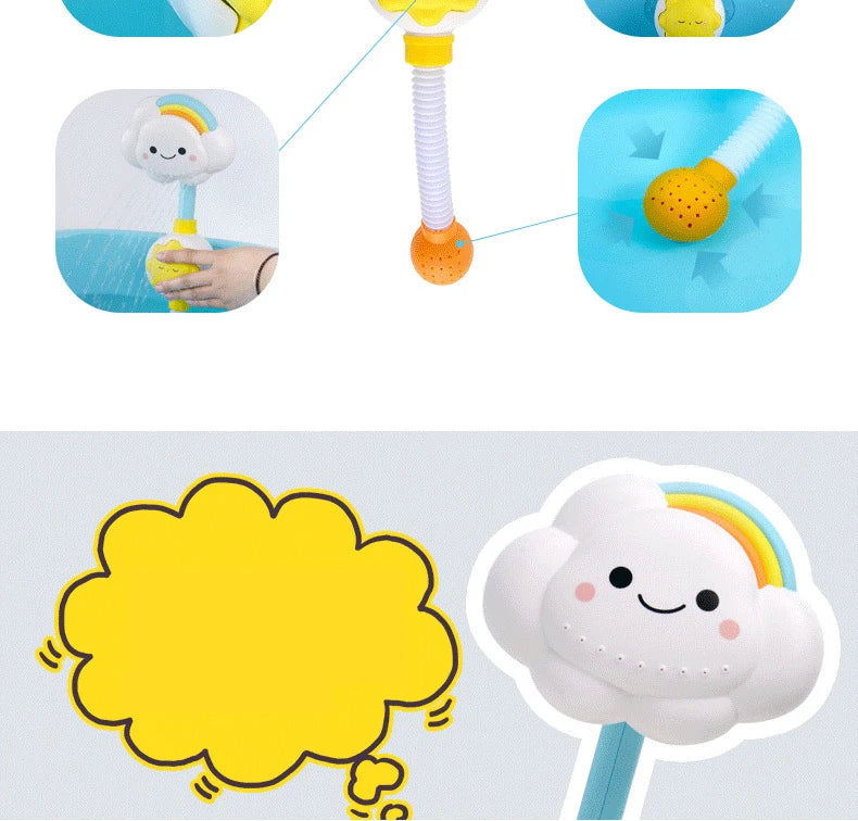 Bath Toys for Kids Baby Water Game Clouds Model Faucet Shower Water Spray Toy For Children Squirting Sprinkler Bathroom Baby Toy