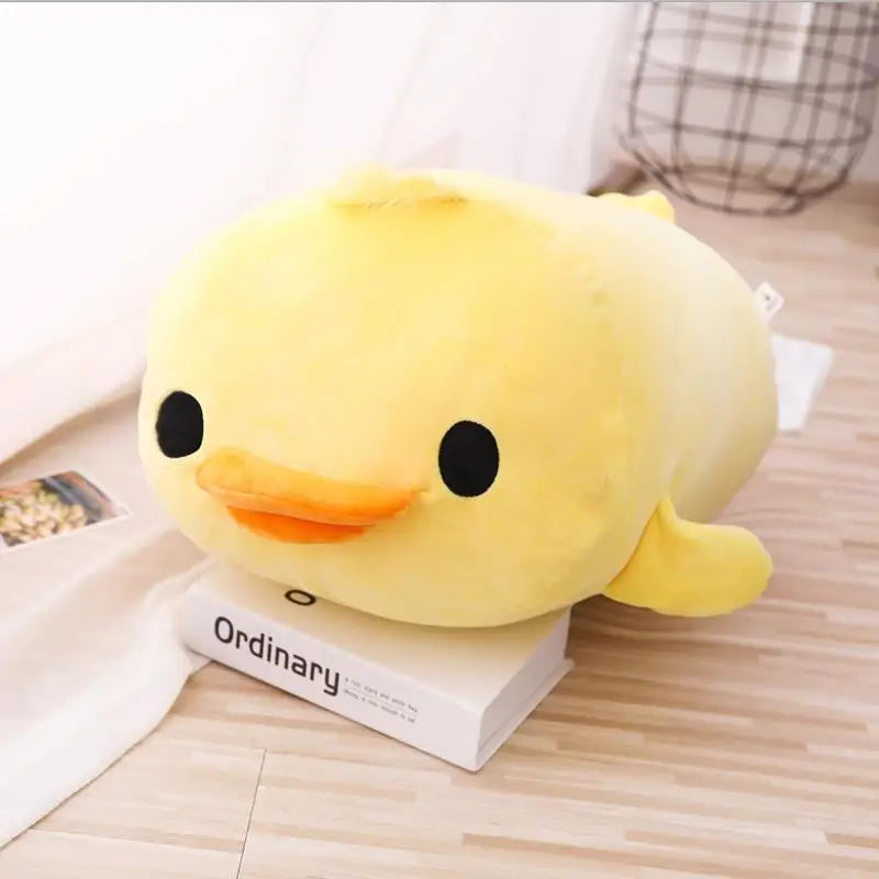 Stuffed Down Cotton Lying Duck Cute Yellow Duck Plush Toys for Soft Pillow Cushion Nice Christmas Gift