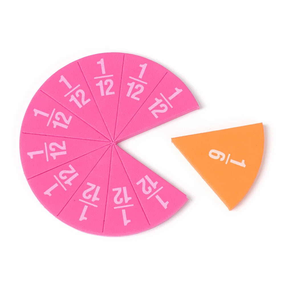 9Set EVA Round Shaped Fractions Instrument Montessori Math Educational Toys Math Learning Tool Student Teaching Gifts