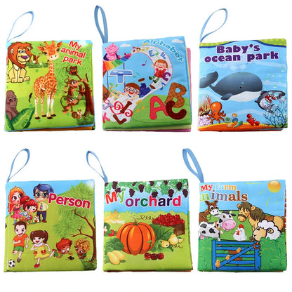 0-12 Months Baby Cloth Book Fruits Animals Cognize Puzzle Book Infant Kids Early Learning Educational Fabric Books Toys игрушк