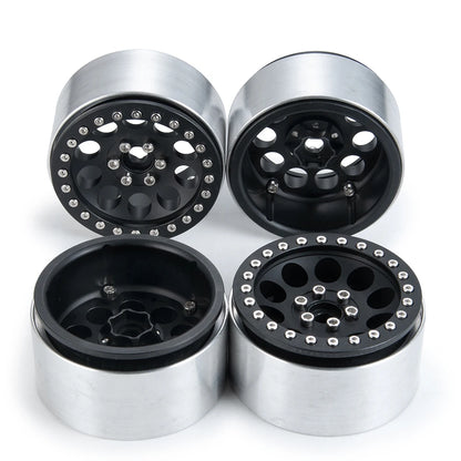 YEAHRUN 2/4pcs Metal Beadlock 2.2 inch Wheel Rims Hubs for Axial Wraith 90048 RR10 TRX-4 1/10 RC Crawler Car Upgrade Parts
